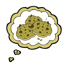 thought bubble cartoon chocolate chip cookies