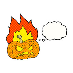 thought bubble cartoon halloween pumpkin