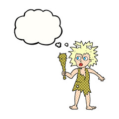 thought bubble cartoon cave woman