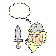thought bubble cartoon viking warrior