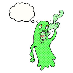 Obraz premium thought bubble cartoon ghost