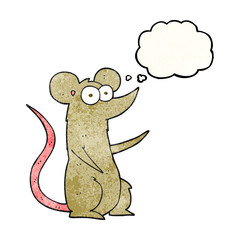 thought bubble textured cartoon mouse
