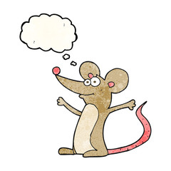 thought bubble textured cartoon mouse