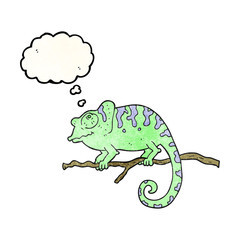 Fototapeta premium thought bubble textured cartoon chameleon