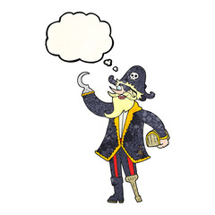thought bubble textured cartoon pirate captain