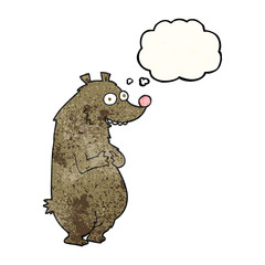 thought bubble textured cartoon bear