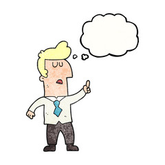 thought bubble textured cartoon businessman
