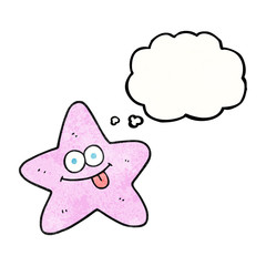 thought bubble textured cartoon starfish