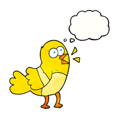 thought bubble textured cartoon bird