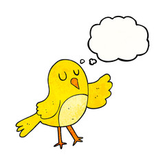 thought bubble textured cartoon bird