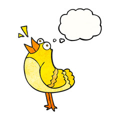 thought bubble textured cartoon bird