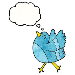 thought bubble textured cartoon happy bird