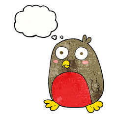 thought bubble textured cartoon christmas robin