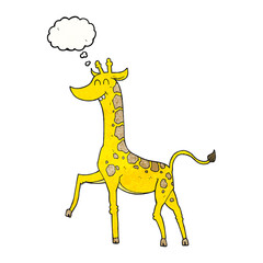 thought bubble textured cartoon giraffe