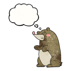 thought bubble textured cartoon bear