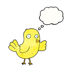 thought bubble textured cartoon bird