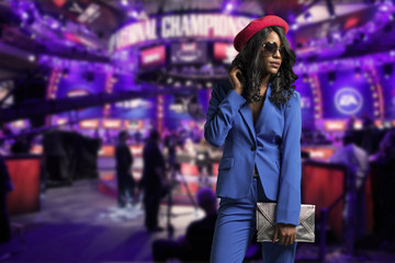 beautiful youg black woman wearing fashion