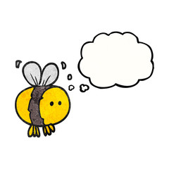 thought bubble textured cartoon bee