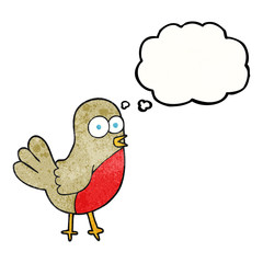 thought bubble textured cartoon robin