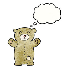 thought bubble textured cartoon teddy bear