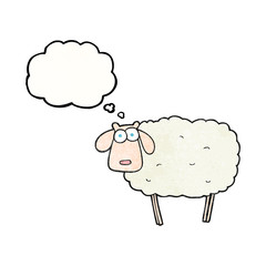 thought bubble textured cartoon sheep