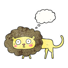thought bubble textured cartoon lion