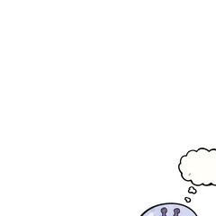 thought bubble textured cartoon flying saucer