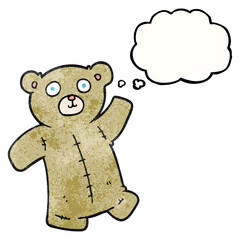 thought bubble textured cartoon teddy bear