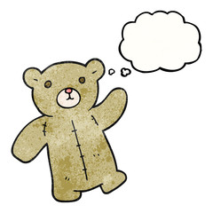 thought bubble textured cartoon teddy bear