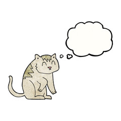 thought bubble textured cartoon cat