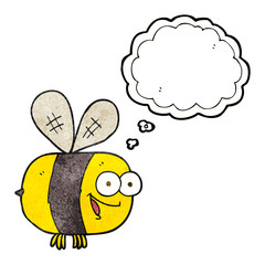 thought bubble textured cartoon bee