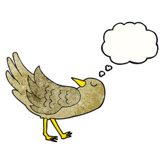 thought bubble textured cartoon bird