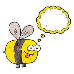 thought bubble textured cartoon bee
