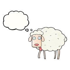 thought bubble textured cartoon sheep