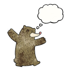 thought bubble textured cartoon bear