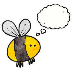 thought bubble textured cartoon bee