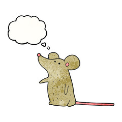 thought bubble textured cartoon mouse