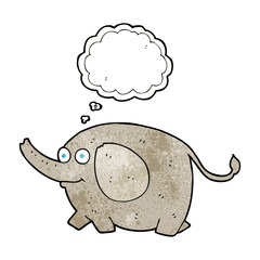 thought bubble textured cartoon elephant