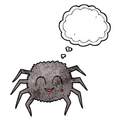 thought bubble textured cartoon spider