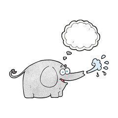 thought bubble textured cartoon elephant squirting water