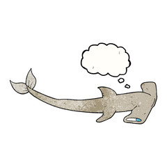 thought bubble textured cartoon hammerhead shark