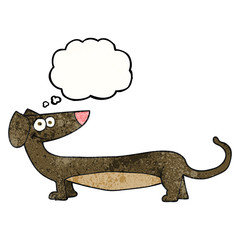 thought bubble textured cartoon dachshund