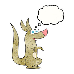 thought bubble textured cartoon kangaroo