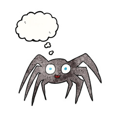 thought bubble textured cartoon spider
