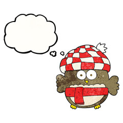 thought bubble textured cartoon cute owl