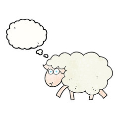 thought bubble textured cartoon sheep