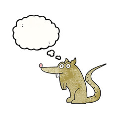 thought bubble textured cartoon rat
