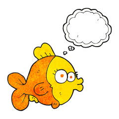 funny thought bubble textured cartoon fish