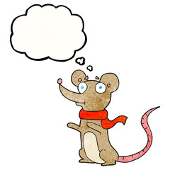 thought bubble textured cartoon mouse