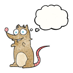 thought bubble textured cartoon mouse